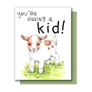 ¡Estás teniendo un hijo! Goat Kid Nueva Tarjeta de Bebé
