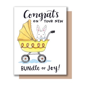 Félicitations pour votre nouveau paquet de joy bunny nouvelle carte bébé
