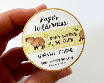 Don't Worry Be Capy 30mm Capybara Washi Tape