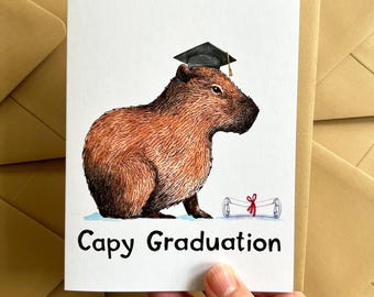 Capy Graduation Capybara Grad Card