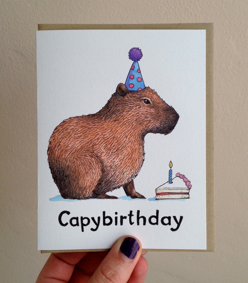 Capybirthday Buon Compleanno Capybara Card immagine 4