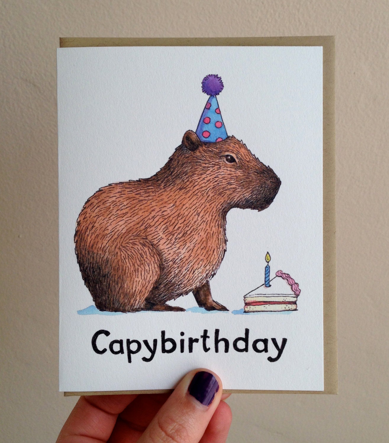 Capybirthday Happy Birthday Capybara Card - Etsy UK