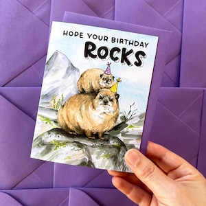 Hope Your Birthday Rocks Alles Gute zum Geburtstag Rock Hyrax Karte