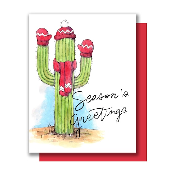 Weihnachtsgre Weihnachten Kaktus Karte - Etsy.de