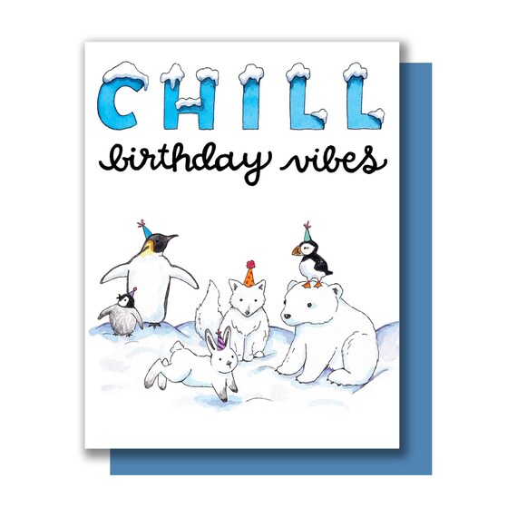 Carte De Joyeux Anniversaire Anniversaire Chill Vibes Animaux Etsy Canada
