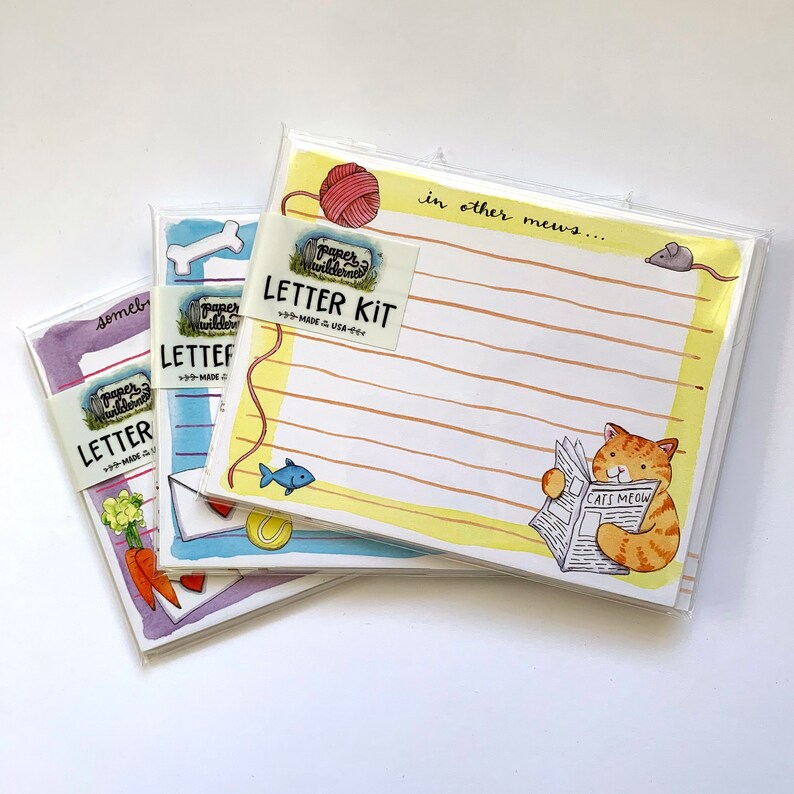 Cat Letter Writing Kit Stationery Set Snail Mail Kit Etsy