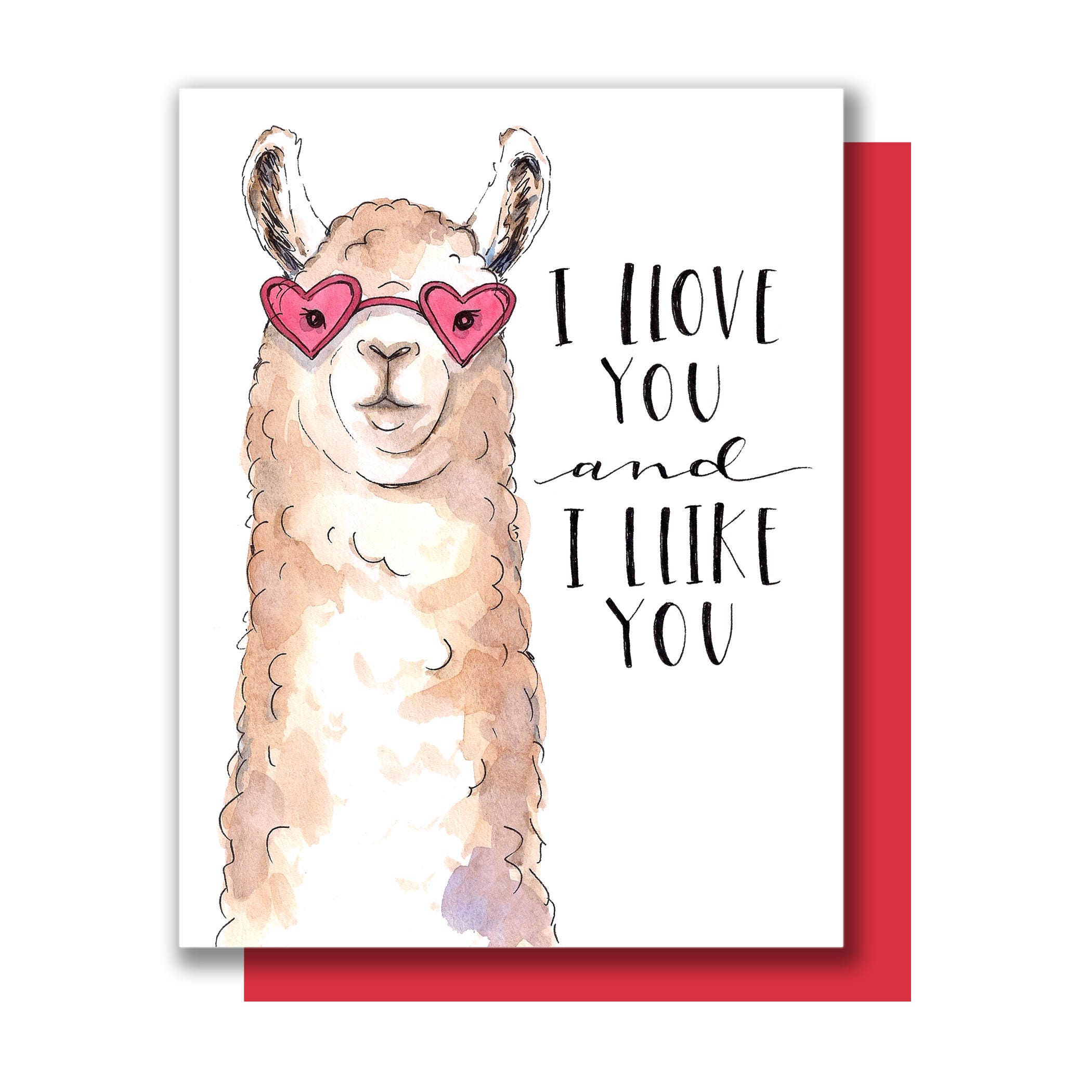 Card　Llama　Like　I　I　Love　You　and　you　Valentine　Love　Etsy　日本