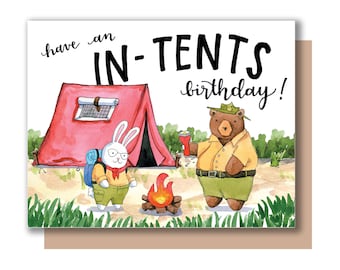 Have An In-Tents Birthday Camping Happy Birthday Card
