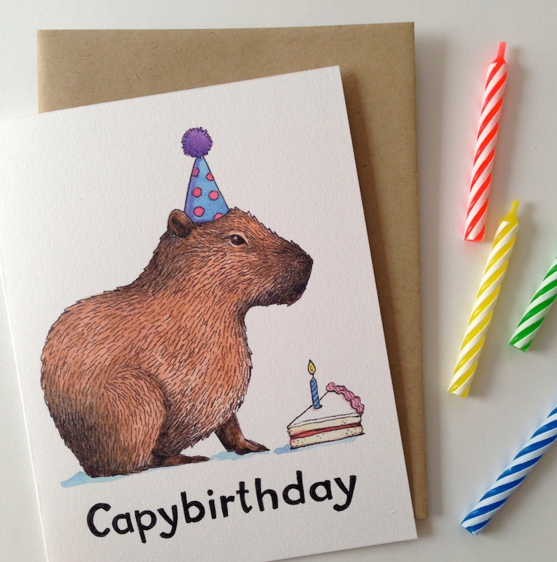 Capybirthday Buon Compleanno Capybara Card immagine 2