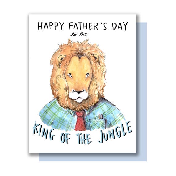 Happy Father's Day to the King of the Jungle Lion Card | Etsy