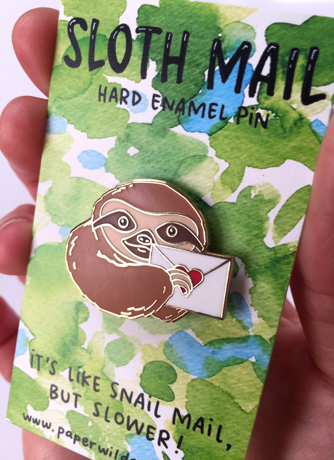 Sloth Mail Snail Mail Letter Hard Enamel Pin Gold Lapel Brooch - Etsy
