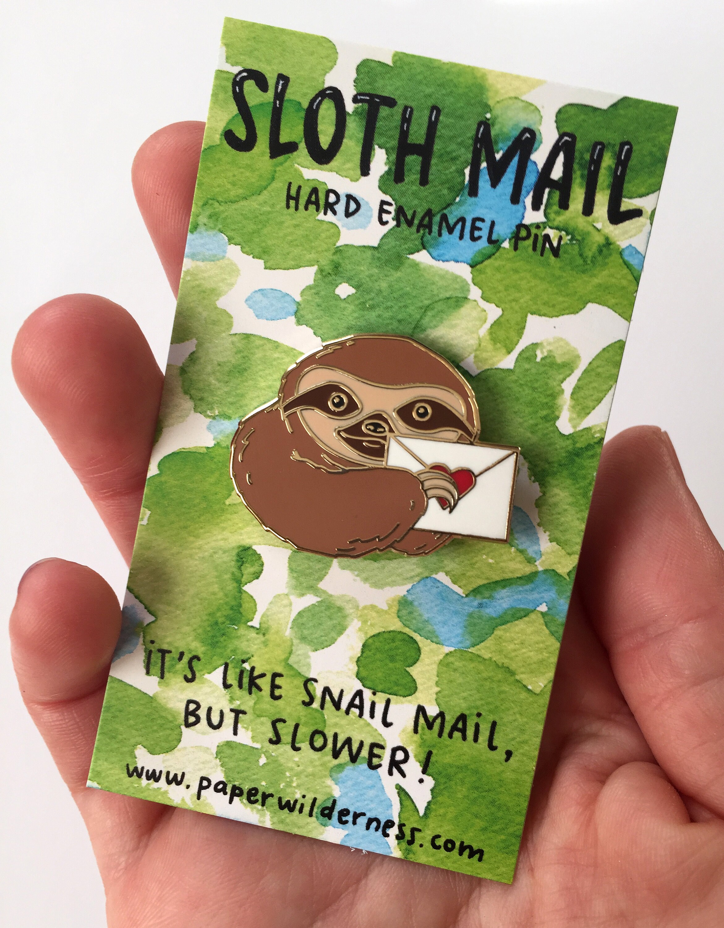 Sloth Mail Snail Mail Letter Hard Enamel Pin Gold Lapel Brooch - Etsy