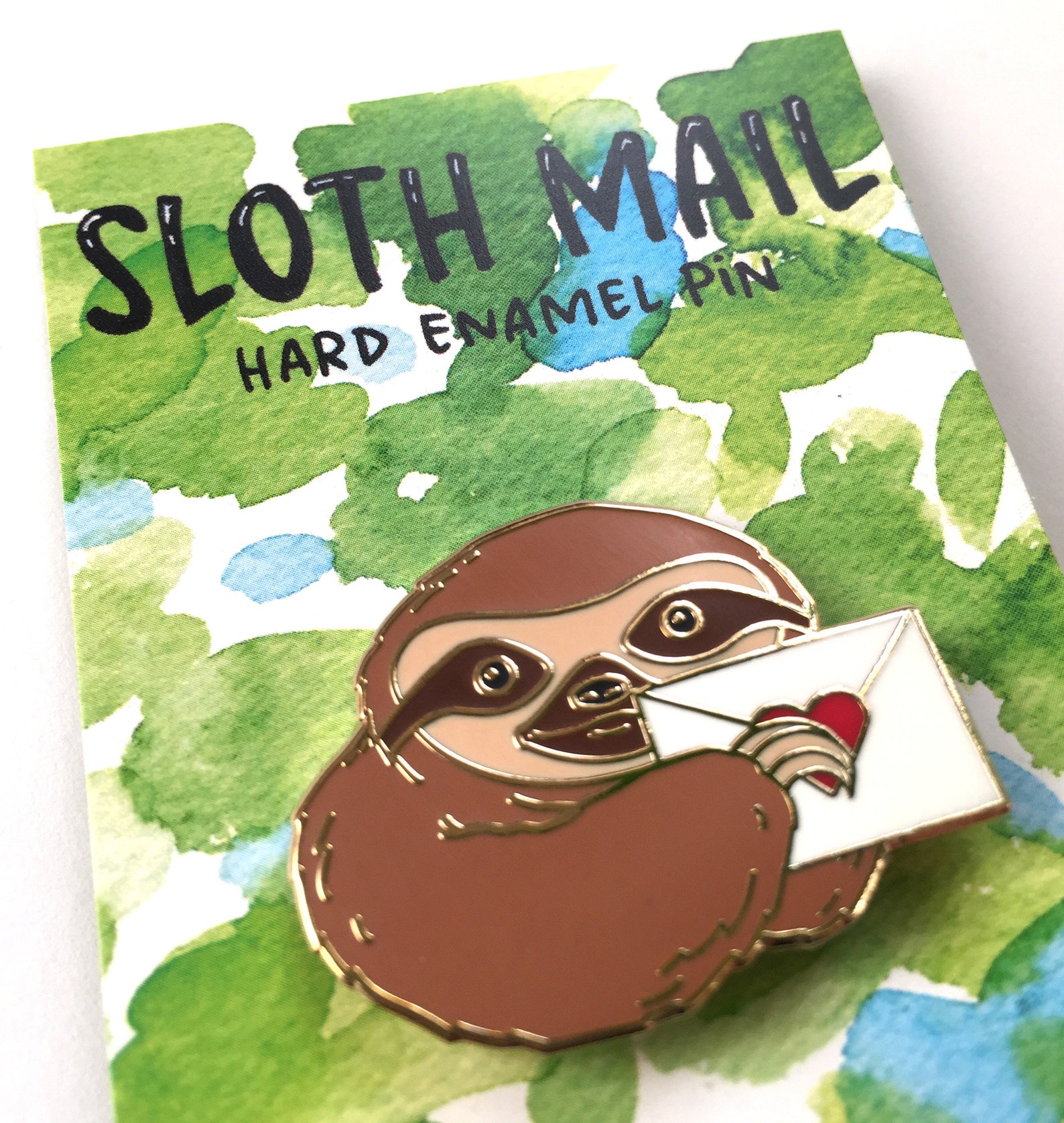 Sloth Mail Snail Mail Letter Hard Enamel Pin Gold Lapel Brooch - Etsy