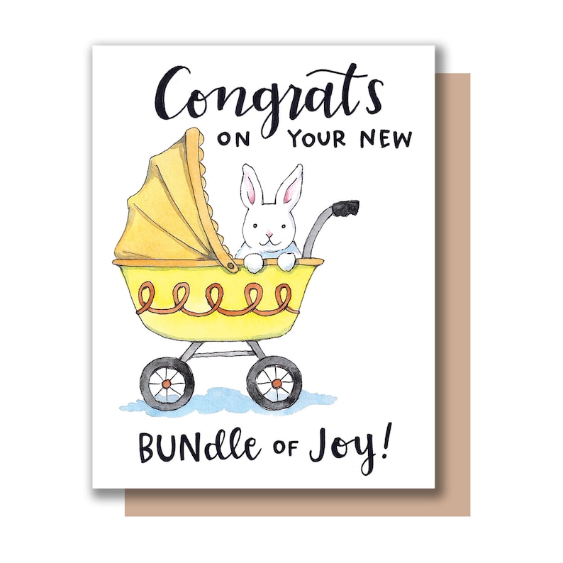 Congrats on Your New Bundle of Joy Bunny New Baby Card Etsy