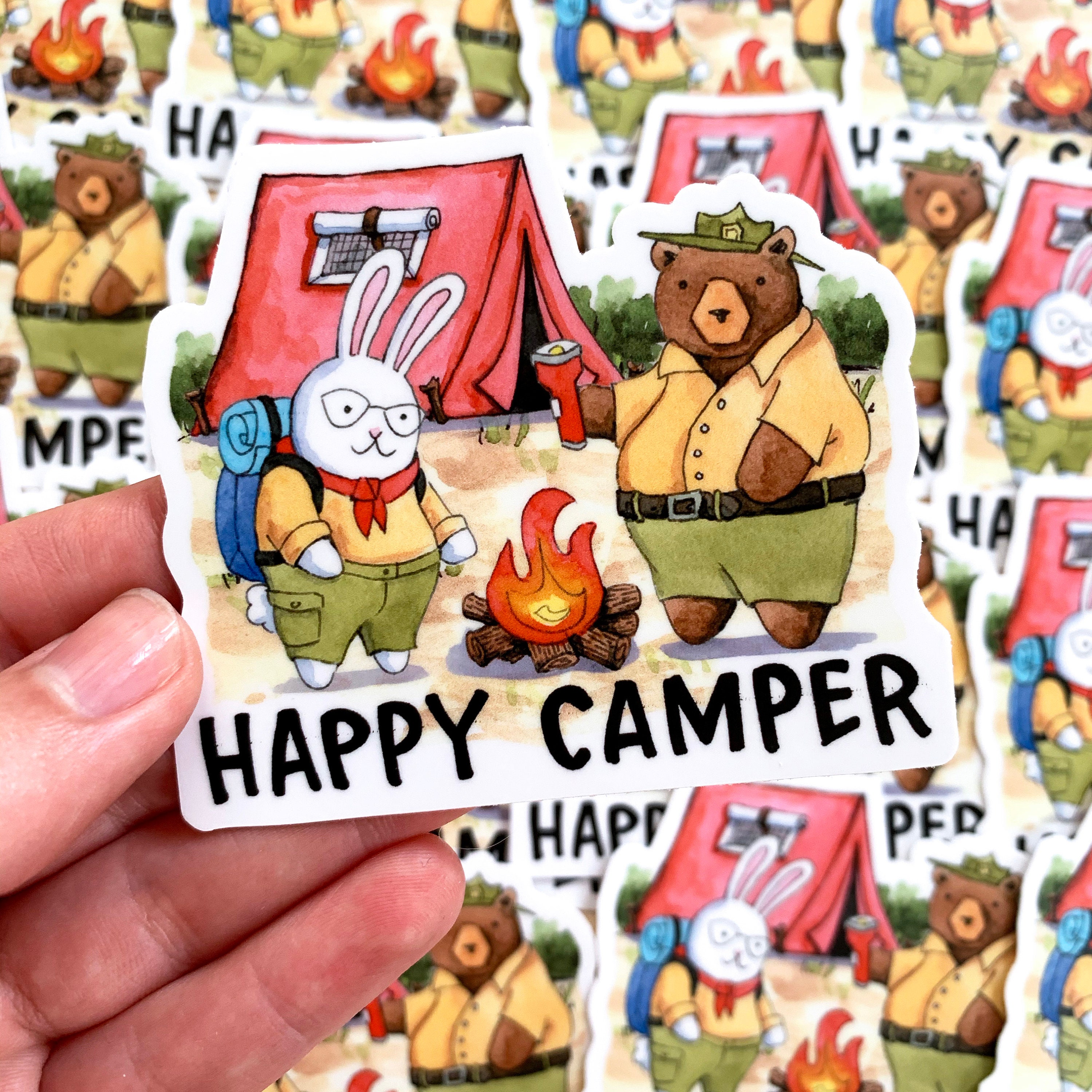 Happy Camper Camping Lover Sticker Vinyl Die Cut Stickers Decal - Etsy