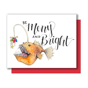 Be Merry and Bright Anglerfisch Weihnachtskarte