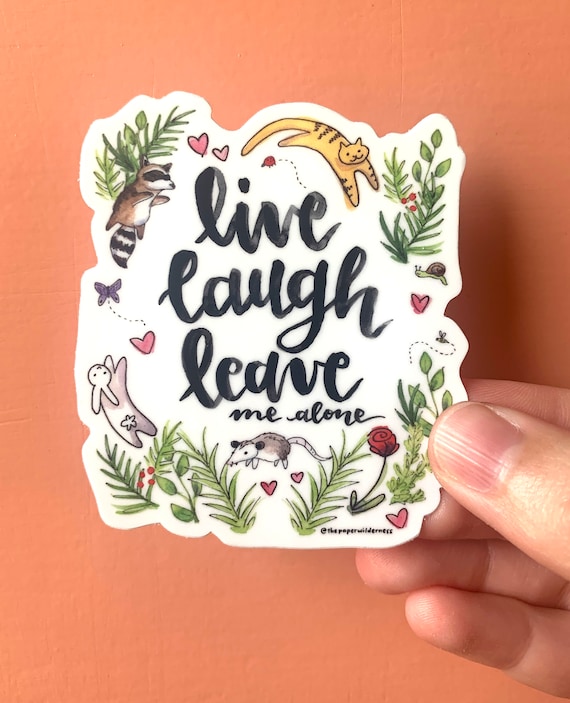 Live Laugh Leave Me Alone Introvert Sticker Vinyl Die Cut Stickers Decal