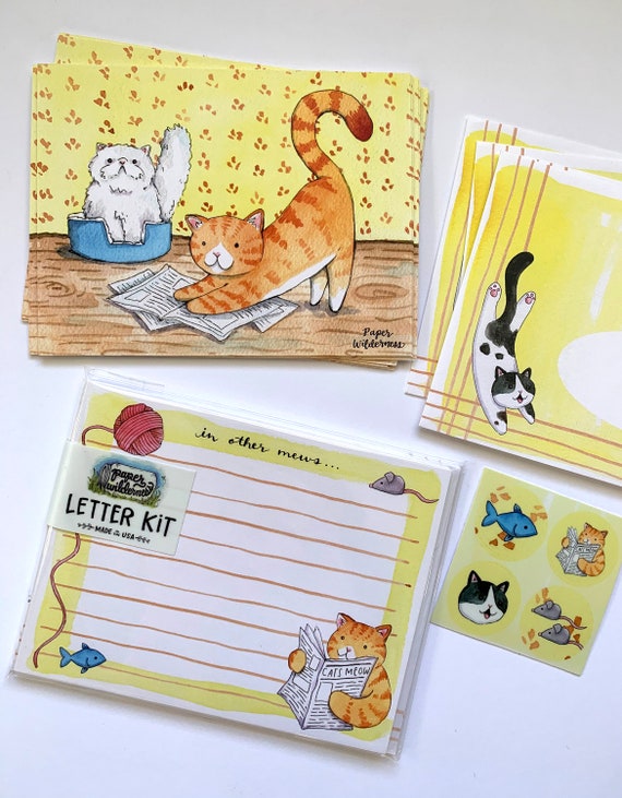 Stationery Stationery Sets Letter writing set Penpal Set Gift Stationery set Black cats etna