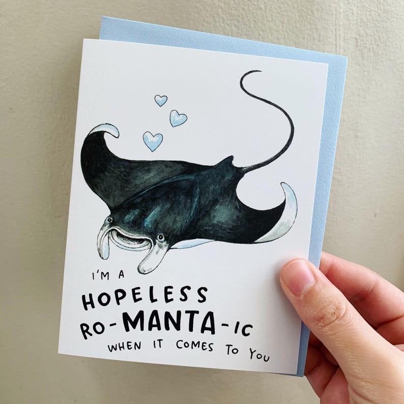 Carte amour Saint-Valentin raie manta romantique quand il s'agit de vous image 2
