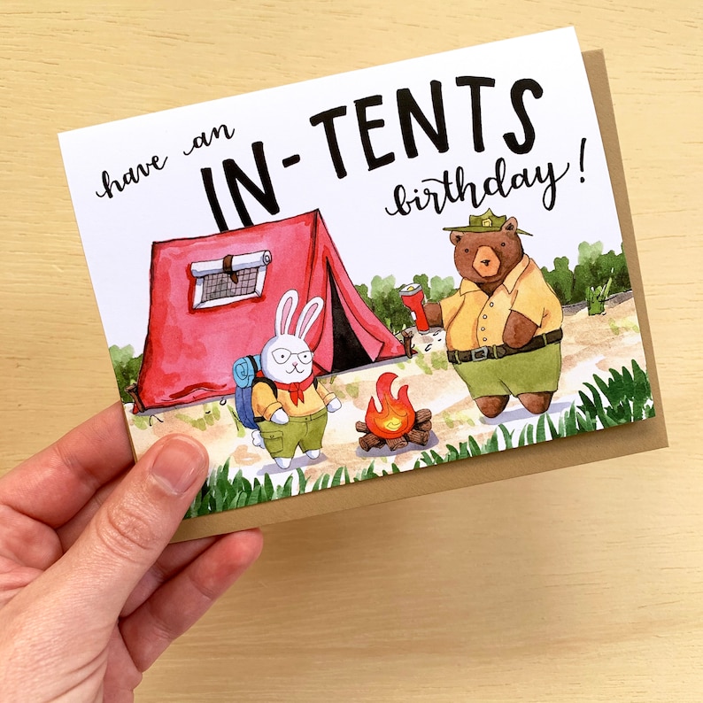 Have an Intents Birthday Camping Happy Birthday Card Etsy