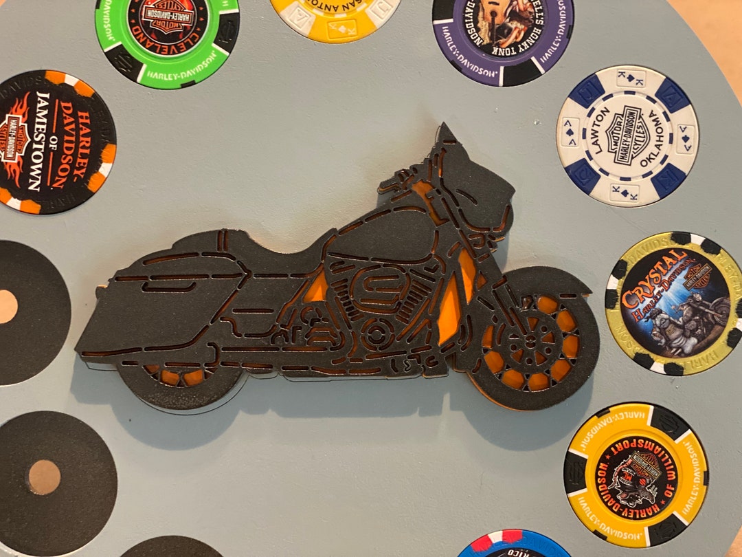 Harley Poker Chip CUSTOM Bike Holds 12 Poker Chips FREE Etsy UK