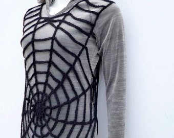 Halloween Crochet Tunic / Top PDF Pattern Spider Web Clothes  Digital Pattern