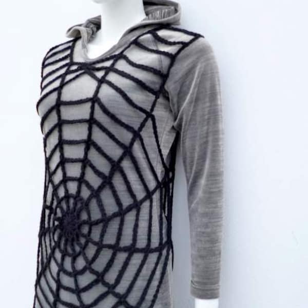 Halloween Crochet Tunic / Top PDF Pattern Spider Web Clothes  Digital Pattern