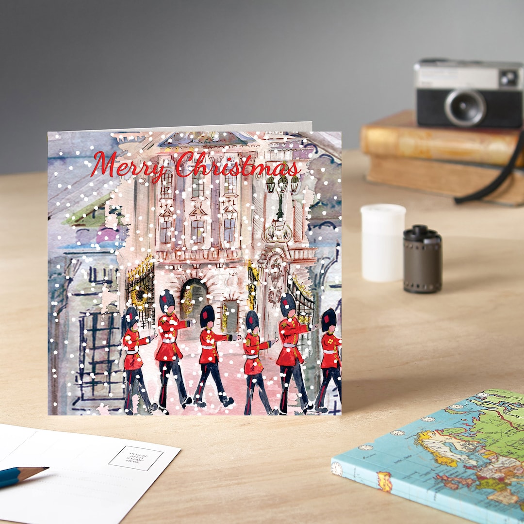 Buckingham Palace Christmas Card. Snowy London Scenes Art Etsy UK