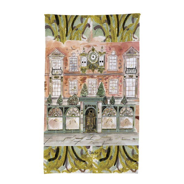 Fortnum & Mason Inspired Cotton, Tea Towel, Souvenir, London Tourist Kitchenware