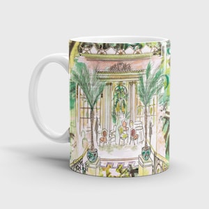 Taza de cerámica para el té de la tarde en el Ritz, hotel de Londres, Palm Court