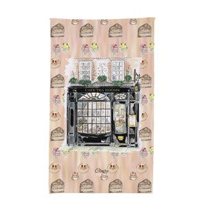 Printed Bettys Tea Rooms Tea Towel, Cotton Fat Rascals, Cakes Cafe, Yorkshire Tea Room