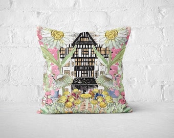 Cojín Liberty In Bloom, Grandes almacenes de Londres, cojín decorativo floral