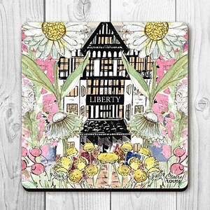 Liberty In full bloom drinks coaster, London department store, flowers, gifts