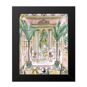 Afternoon Tea At The Ritz inspiriert gerahmter Giclée-Druck, Wandkunst, Illustration, Fine Art Print, London
