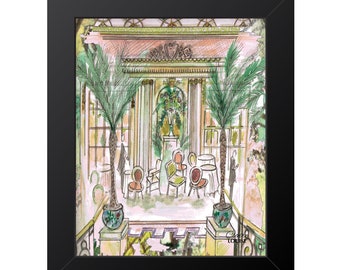 Afternoon Tea At The Ritz inspired framed giclee print, wall art, illustration, fine art print, london