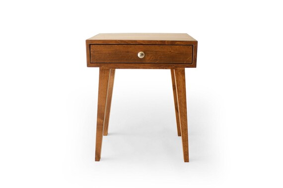Mid Century Modern Nightstand End Table Rustic Nightstand Etsy