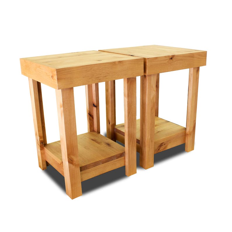 Rustic Reclaimed Wood Style Nightstand Pair End Table Simple Nightstand Rustic Nightstand Farmhouse Table Wood Nightstand
