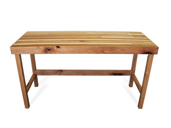 Modern And Rustic Desk Mosaic Patterned Hardwood Desk Etsy