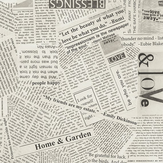 Newsprint Wideback by Carrie Bloomston 419464 - 108 inch x 1/2 yard