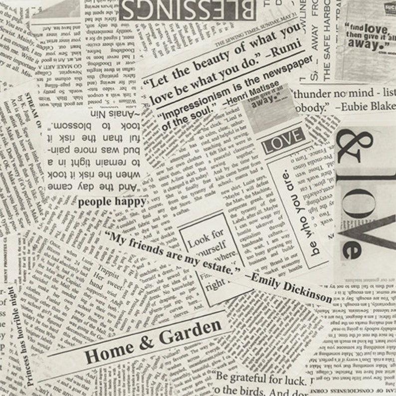 Newsprint Wideback by Carrie Bloomston 419464 108 inch x 1/2 yard image 1