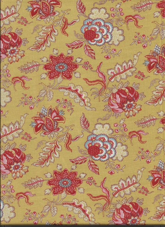 Dutch Heritage Pomegranate 1022 - Mustard - 1/2 yard