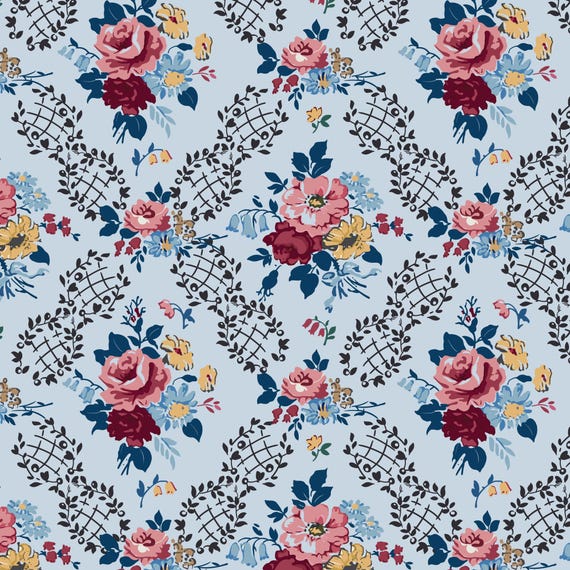 Forget-Me-Not Rose by Emma Newman - DV6812 - 1/2 yard