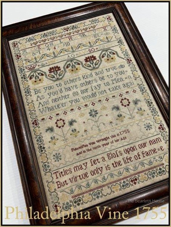 Philadelphia Vine 1755 - Scarlett House - Cross Stitch Chart