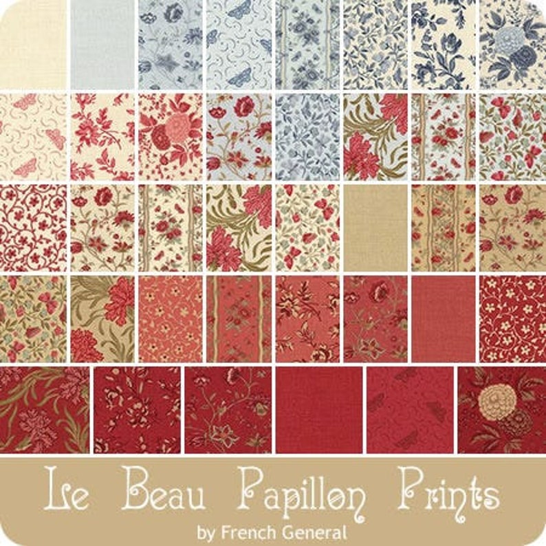 Le Beau Papillon by French General  38 x Fat 8ths Bundle image 0