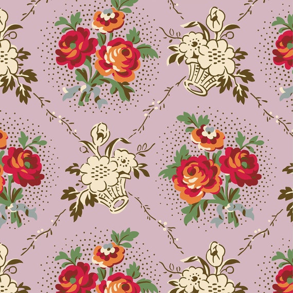 French Vintage by Petra Prins and Brigitte Giblin - DHER3000 Mauve - 1/2 yard