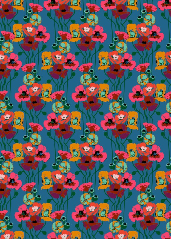 Anna Maria Textiles - Overdressed - Pouring Poppies Paint - AMT151-47L