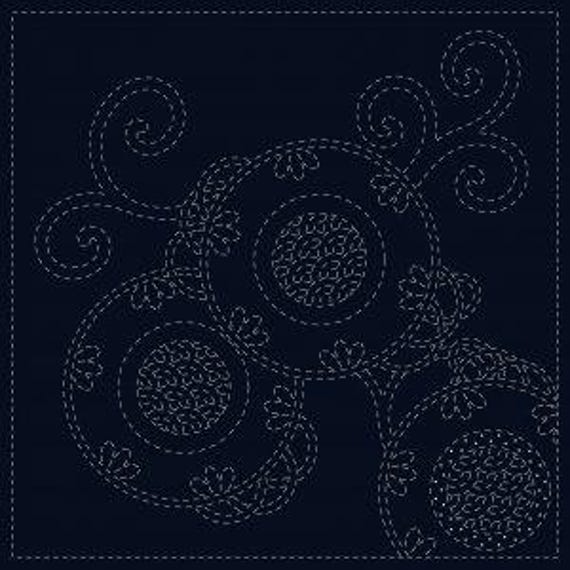 Sashiko Cloth - Bracken Fern - Cloth only