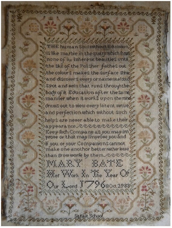 Mary Bate 1796 - Shakespeare's Peddler - Cross Stitch Chart