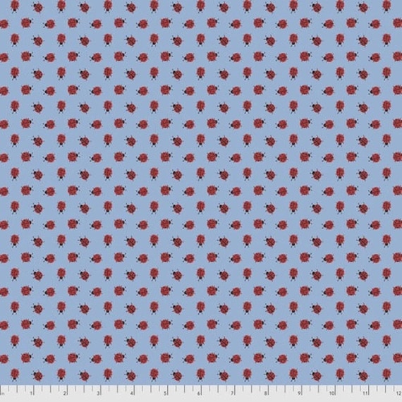 Ladybird PWDF323 Blue - Dena Designs - 1/2 yard