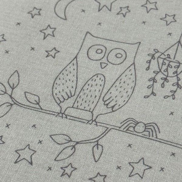 Owl and Hare Hollow - Panel de costura preimpreso de Natalie Bird
